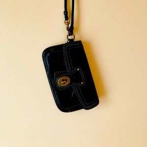 Black Coach clutch with strap